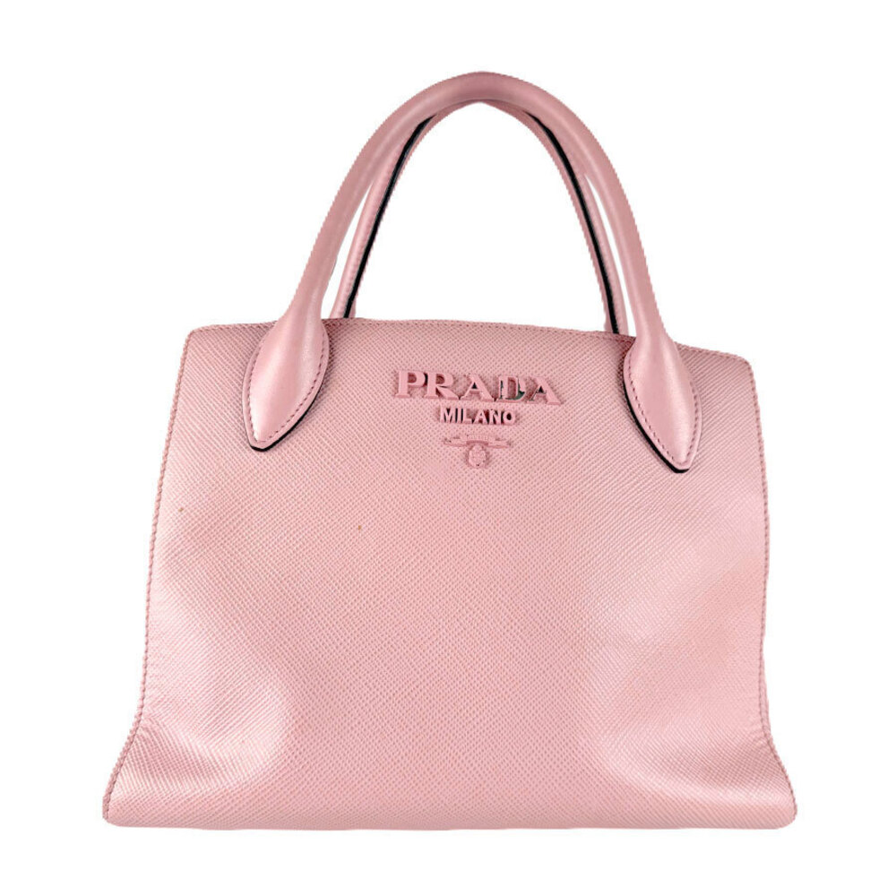 Prada pink Monochrome Saffiano leather tote bag embossed